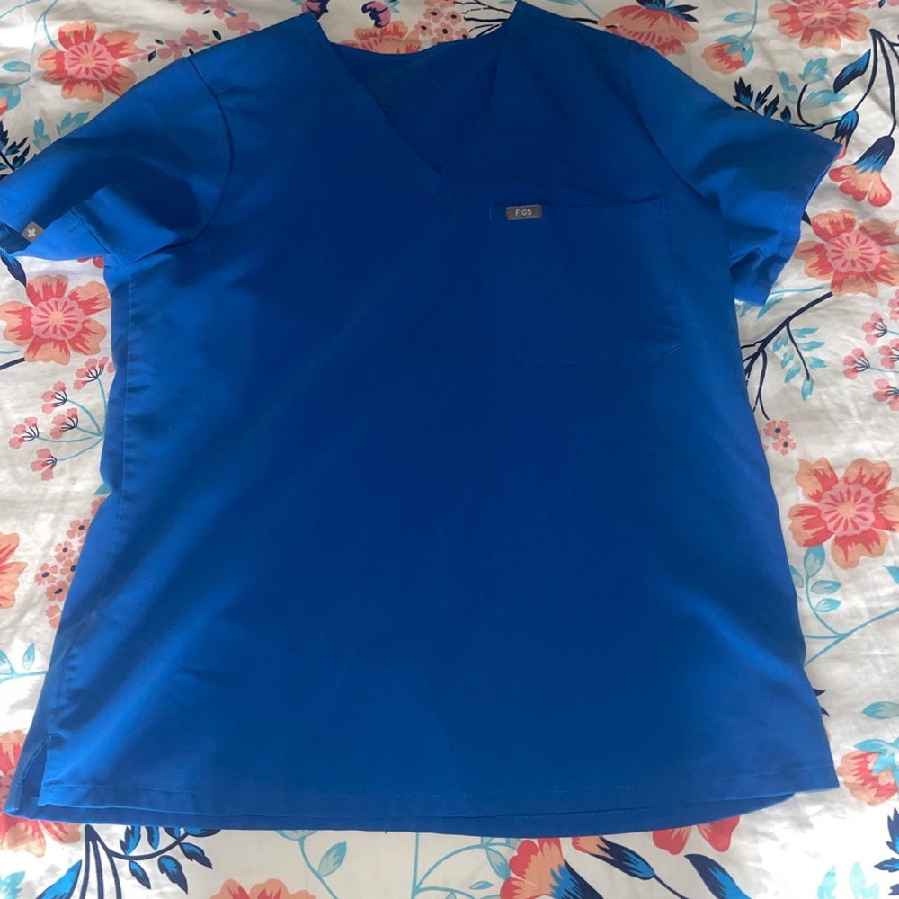 Figs Women's Scrub Top and Bottoms in Royal Blue